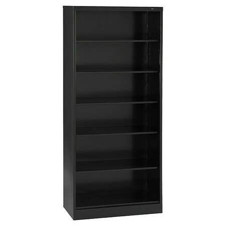 Tennsco 6-Shelf Bookcase, All Welded Steel 84"x36" Black BC18-84 BLACK