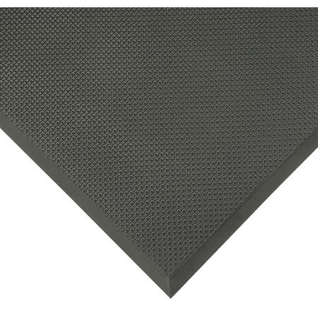 NOTRAX Antifatigue Runner, Black, 75 ft. L x 4 ft. W, Vinyl, Square Grid Surface Pattern, 5/8" Thick T17R4875BL