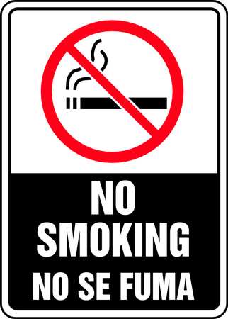 ACCUFORM No Smoking Sign, 10 in Height, 7 in Width, Vinyl, Rectangle, English, Spanish SBMSMK509VS