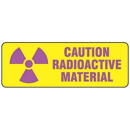 BRADY Caution Radiation Sign, 3 1/2 in H, 10 in W, Vinyl, Rectangle, 20111MLS 20111MLS