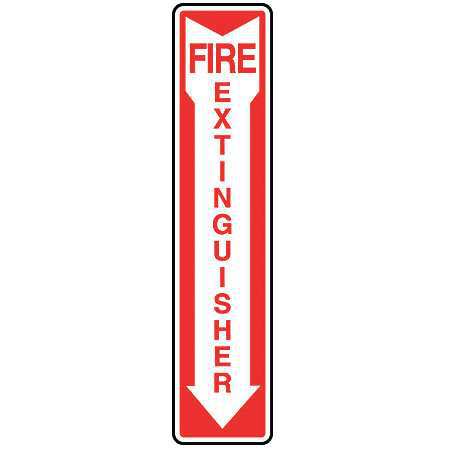 Accuform Fire Extinguisher Sign, 18X4", R/WHT MFXG545VS