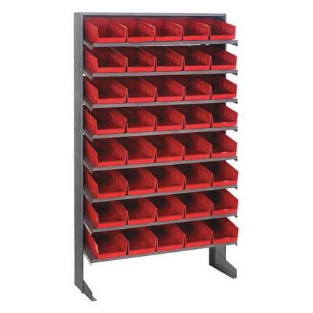 QUANTUM STORAGE SYSTEMS Steel Pick Rack, 36 in W x 60 in H x 12 in D, 8 Shelves, Red QPRS-102RD