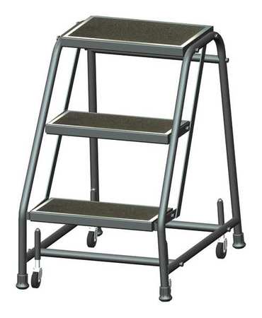 Ballymore 28 1/2 in H Steel Rolling Ladder, 3 Steps, 450 lb Load Capacity 318R