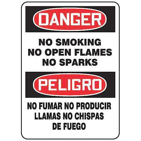 ACCUFORM No Smoking Sign, 14 in H, 10" W, Plastic, Rectangle, English, Spanish, SBMSMK012VP SBMSMK012VP