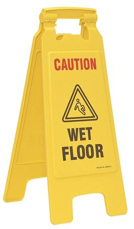 Safety Sign Two Sided Floor Stand Sign, 24 3/8 in Height, Plastic 28963