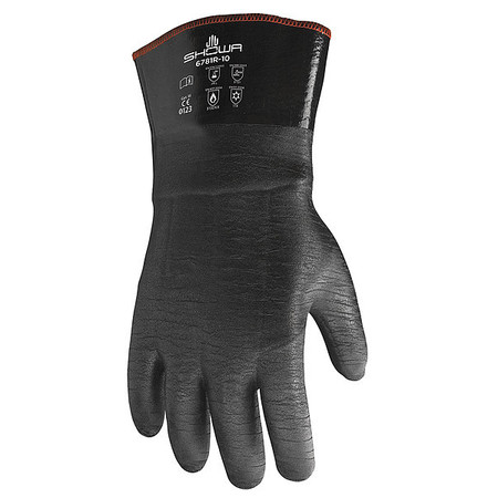 SHOWA 12" Chemical Resistant Gloves, Neoprene, L, 1 PR 6781R
