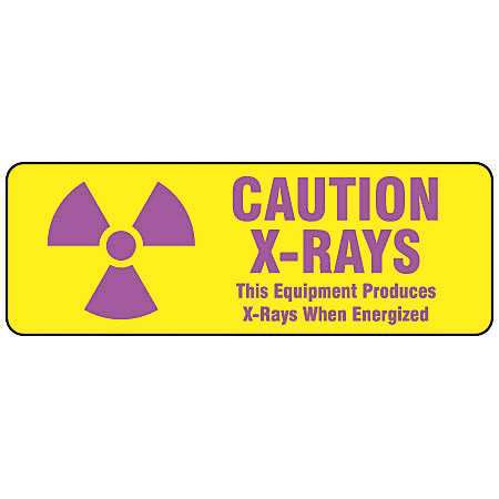 BRADY Radiation Caution Sign, 3 1/2 in H, 10 in W, Polyester, Rectangle, 20110KLS 20110KLS