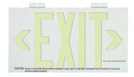 Zoro Select Exit Sign, 8 3/4 in x 15 3/8 in, Plastic GRAN1390