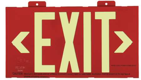 Zoro Select Exit Sign, 8 3/4 in x 15 3/8 in, Plastic GRAN1388