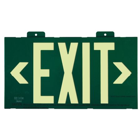 Zoro Select Exit Sign, 7 1/2 in x 13 in, Plastic GRAN3714