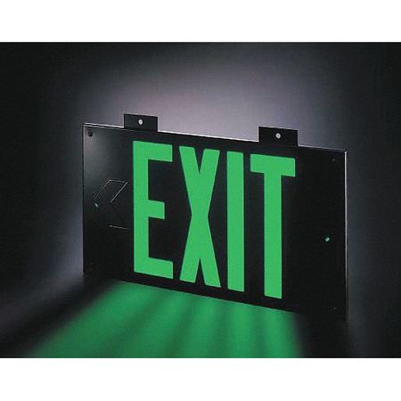 Zoro Select Exit Sign, 8 3/4 in x 15 3/8 in, Plastic GRAN1390