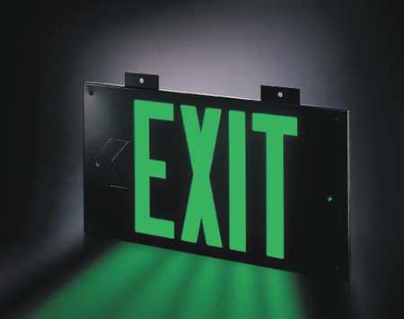 Zoro Select Exit Sign, 8 3/4 in x 15 3/8 in, Plastic GRAN1392