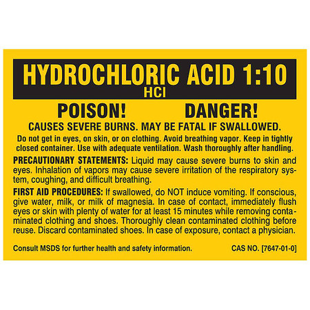 BRADY Chemical Label, 2 In. H, Paper, PK25 20232PLS