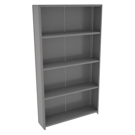 TENNSCO Metal Shelving Unit, 12"D x 48"W x 87"H, 5 Shelves, Carbon Steel QC5-4812S