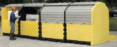 ULTRATECH Covered Four IBC Containment Unit, 365 gal Spill Capacity, Polyethylene 1167