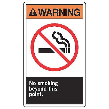 ACCUFORM Warning No Smoking Sign, 10" H, 7 in W, Rectangle, English, MRMK301VA MRMK301VA