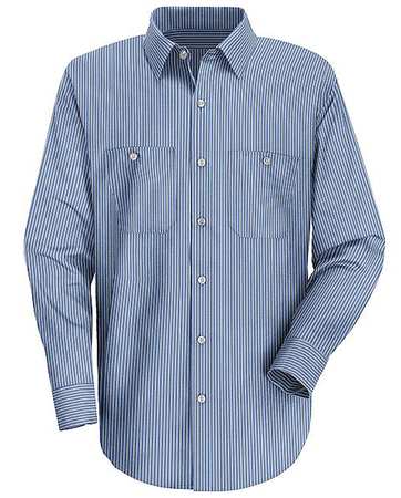 VF WORKWEAR Long Sleeved Shirt, Blue, 65 per PET/35 per Ctn, 2XL SL10WB RG XXL