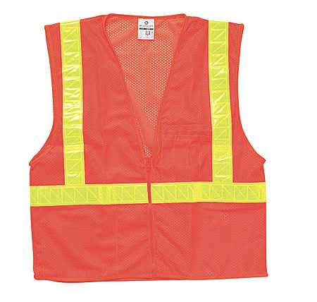 KISHIGO 3XL Class 2 High Visibility Vest, Orange 1077-3X