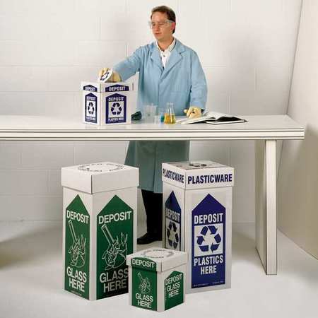 ZORO SELECT Glass Disposal Box, Benchtop, 8x8x10", PK6 4YMN7