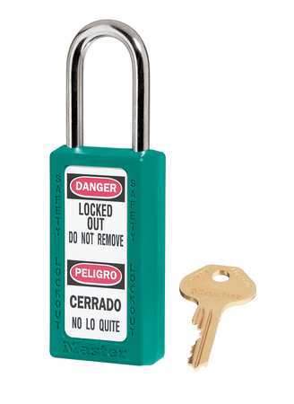 MASTER LOCK Lockout Padlock, KD, Teal, 3"H 411TEAL