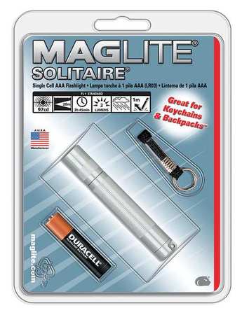 Maglite Industrial Mini Flashlight, Incand, Silver K3A106K