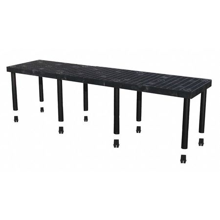 Structural Plastics Add-On Plastic Shelving, Open Style, 24 in D, 96 in W, 24 in H, 1 Shelves, Black S9624A