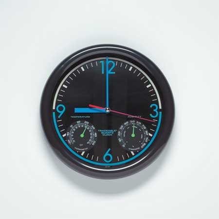 Zoro Select 12-1/2" Clock w/ Thermometer/Humidity 1071
