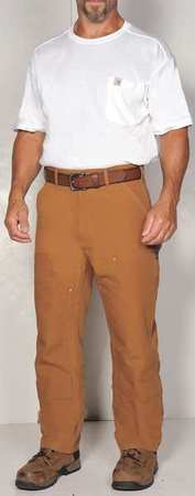 Carhartt Double Front Work Pants, Brown, Size 32x32 B01 BRN 32 32