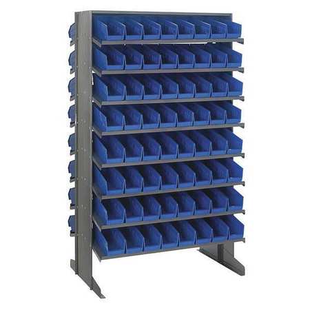 QUANTUM STORAGE SYSTEMS Steel Pick Rack, 36 in W x 60 in H x 24 in D, 16 Shelves, Blue QPRD-101BL