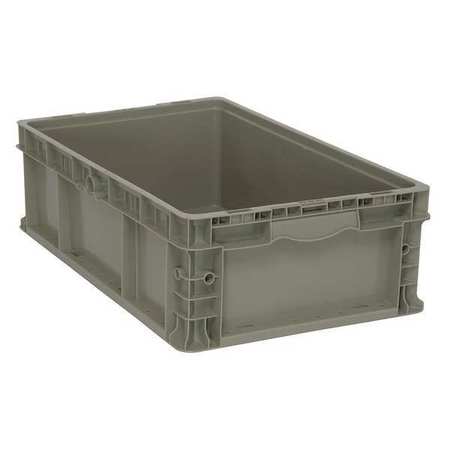 Quantum Storage Systems Straight Wall Container, Gray, Polyethylene, 24 in L, 15 in W, 7 1/2 in H RSO2415-7