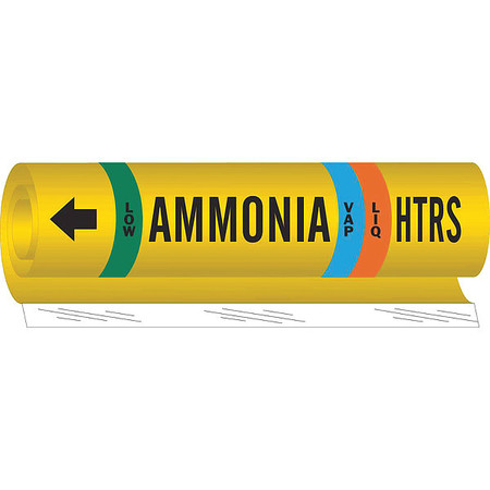 BRADY Ammonia Pipe Marker, HTRS, 3/4 to 2-1/2In 57970