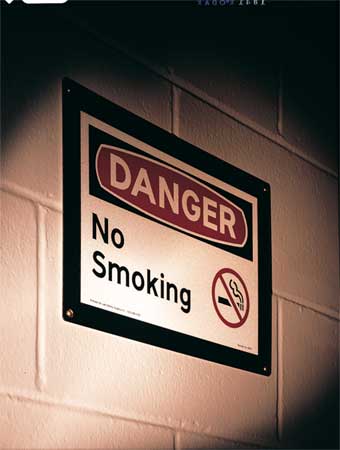 ELECTROMARK No Smoking Sign, 10 in Height, 14 in Width, Fiberglass, English 32676