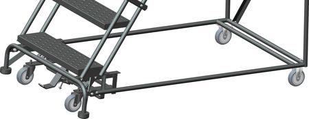 Ballymore 113 in H Steel Rolling Ladder, 8 Steps, 450 lb Load Capacity WA083214P