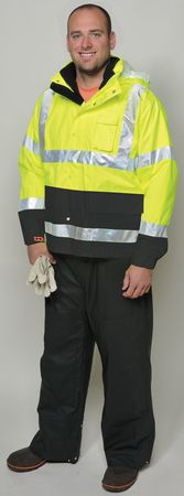 Tingley Icon Rain Jacket, Class 3, Type P, Ylw/Green, L J24172