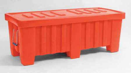 MYTON INDUSTRIES Orange Bulk Container, Plastic, 7 cu ft Volume Capacity MT0-1ORANGE