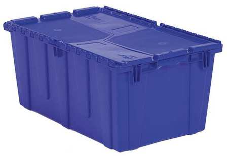 ORBIS Blue Attached Lid Container, Plastic, 17.2 gal Volume Capacity FP243 Blue