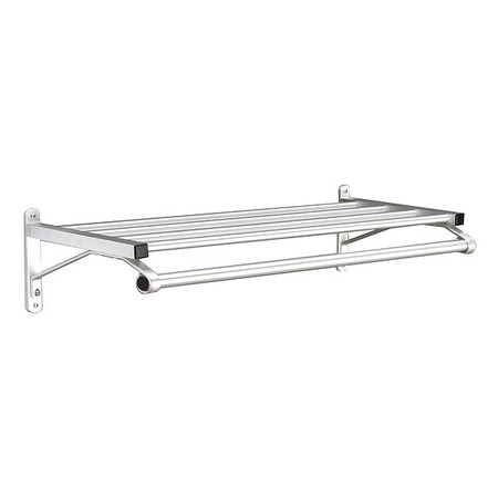 Glaro Coat Rack, 1 Shelf, 36 In W, Satin Aluminum 501-36SA