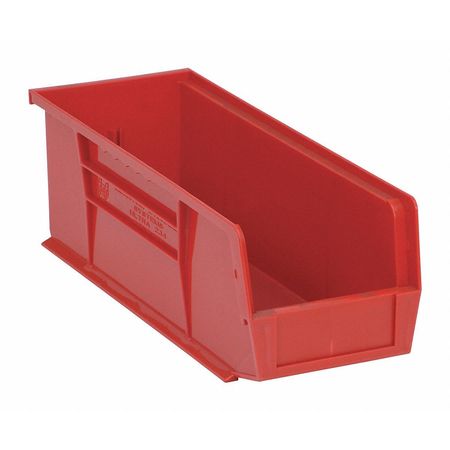 QUANTUM STORAGE SYSTEMS 50 lb Hang & Stack Storage Bin, Polypropylene, 5 1/2 in W, 5 in H, 14 3/4 in L, Red QUS234RD