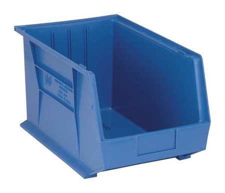 Quantum Storage Systems 75 lb Hang & Stack Storage Bin, Polypropylene, 11 in W, 10 in H, Blue, 18 in L QUS260BL