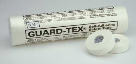 GUARD-TEX Safety Tape, White, 3/4 x 30 yd. L, PK16 41008-34