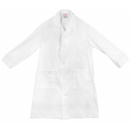 LAB SAFETY SUPPLY Lab Coat, L, White, Male 8VN28