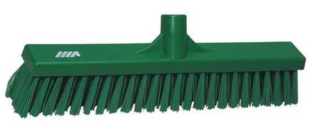 VIKAN 2 x 16 in Sweep Face Broom Head, Soft, Synthetic, Green 31782