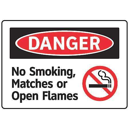 ELECTROMARK Danger No Smoking Sign, 7 in Height, 10 in Width, Aluminum, English S169FA