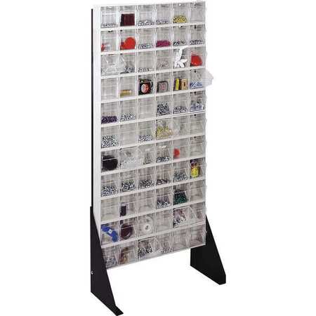 QUANTUM STORAGE SYSTEMS 14 Gauge Steel Single Sided Tip Out Bin Rack, 23 5/8 in W x 52 in H x White QFS148-306WT