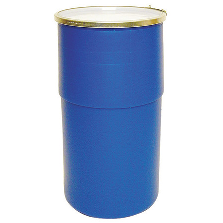 Zoro Select Open Head Transport Drum, Polyethylene, 15 gal, Unlined, Blue OT15L