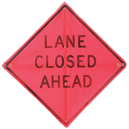 EASTERN METAL SIGNS AND SAFETY Lane Closed Traffic Sign, 36 in H, 36 in W, Polyester, Diamond, C/36-EMO-3FH-HD LANE CLOSED AHEAD C/36-EMO-3FH-HD LANE CLOSED AHEAD