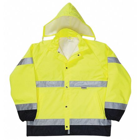 OCCUNOMIX Hi-Viz Rainwear Jacket, Yellow, Large LUX-TJR-YL