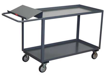 JAMCO Order-Picking Utility Cart with Lipped Metal Shelves, Steel, Flat, 2 Shelves, 1,200 lb SO348P500GP