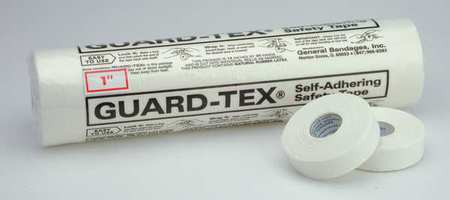 GUARD-TEX Safety Tape, White, 1 In. W, 30 yd. L, PK12 41008-1