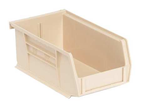 Quantum Storage Systems 10 lb Hang & Stack Storage Bin, Polypropylene, 4 1/8 in W, 3 in H, Ivory, 7 3/8 in L QUS220IV